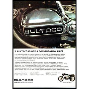 1967 Bultaco Metralla 250 Mark II Motorcycle Vintage Print Ad Spain Wall Art